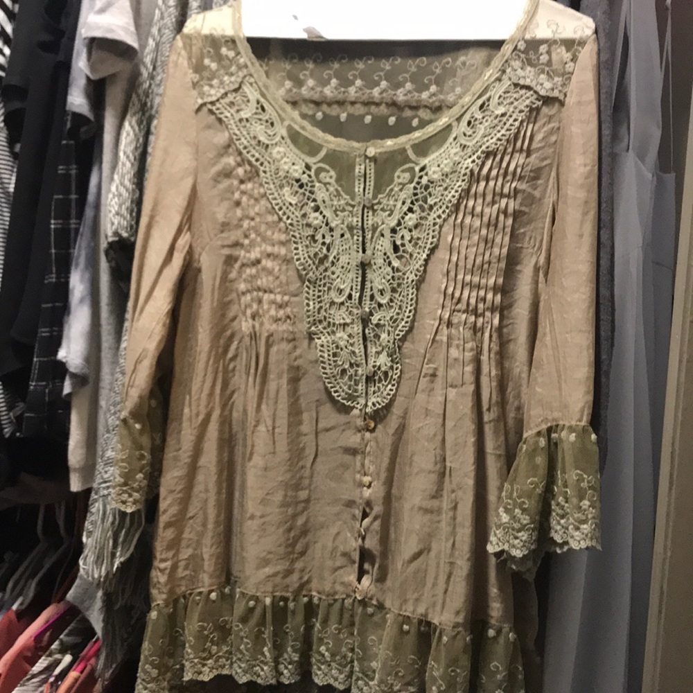 Long sleeve sheer top